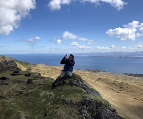 The homage to Star Wars was filled on the Isle of Skye in Scotland, at the 'Old Man of Stor' which has previously been seen on-screen in the opening scenes of Ridley Scott's Prometheus