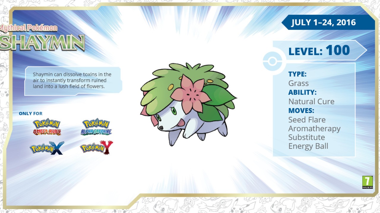 Reminder: Mythical Pokémon Shaymin is Up for Grabs Until 24th July