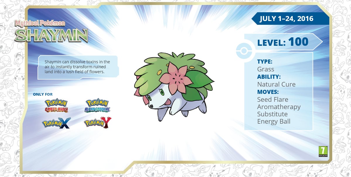 Reminder: Mythical Pokémon Shaymin is Up for Grabs Until 24th July