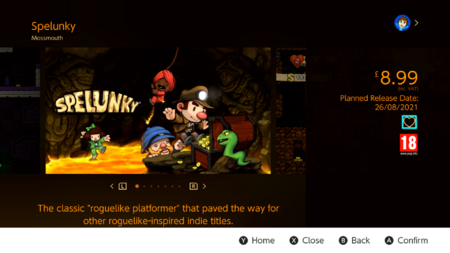 Spelunky Switch eShop