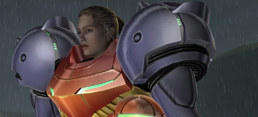 Perhaps the most realistic depiction of Samus, at the end of Metroid Prime – the last game of the pre-Zero Suit era
