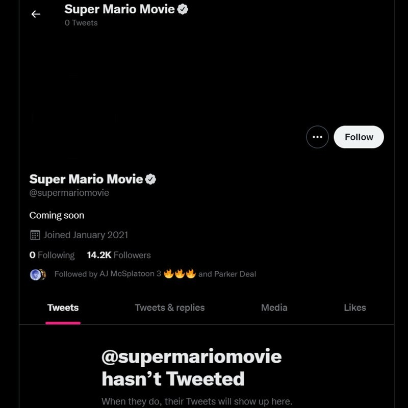 Mario Movie Twitter Account Has Thousands Of Followers Before Making A