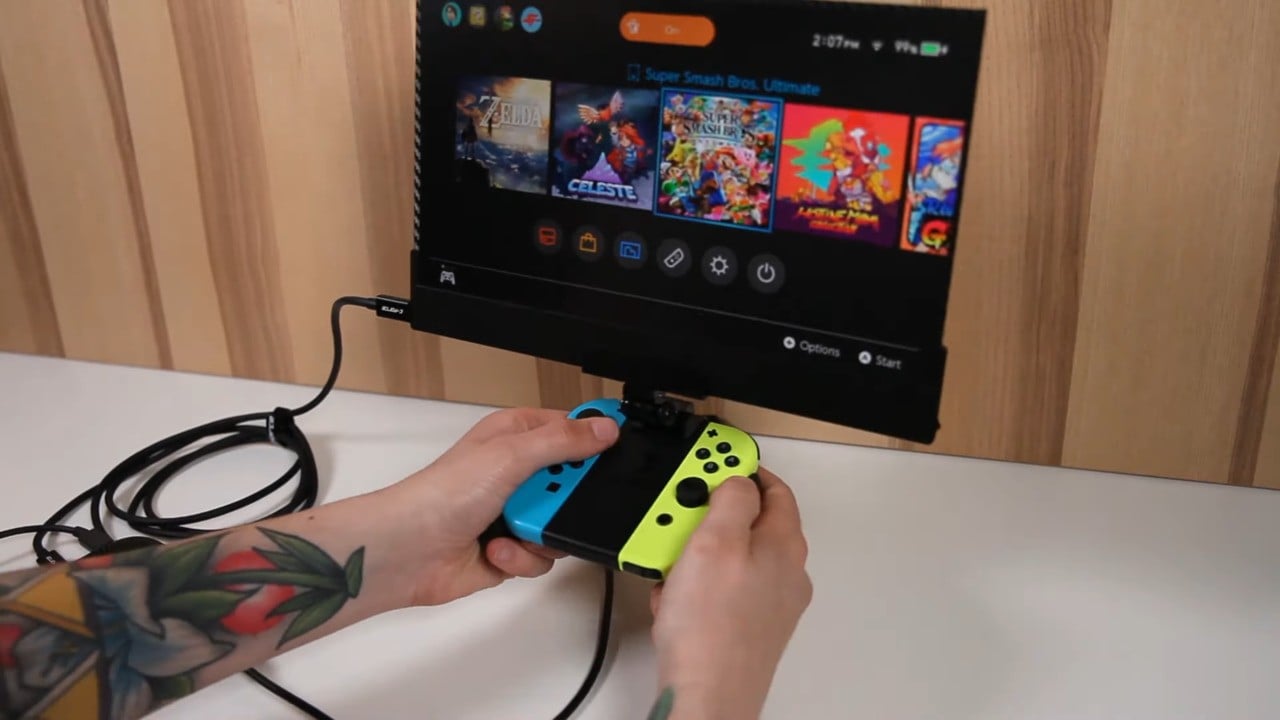 視頻：介紹您的Nintendo Switch的C-Force C-Air，外部4K監視器