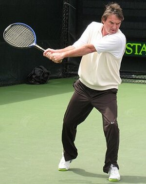 How about a match against aging Jimmy Connors?  Good luck.