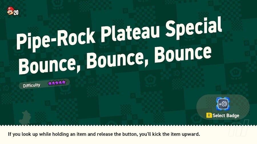 Super Mario Bros. Wonder: Special World - Pipe-Rock Plateau Special Bounce, Bounce, Bounce 1