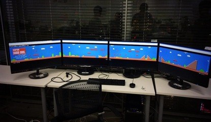 Engineer Uses Four Monitors to Display Whole Super Mario Bros. Levels