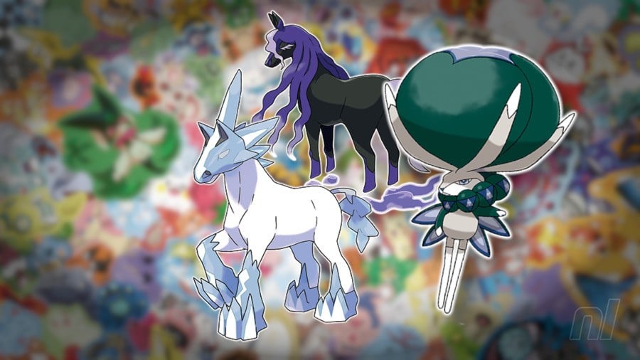 Glastrier #896, Spectrier #897, and Calyrex #898