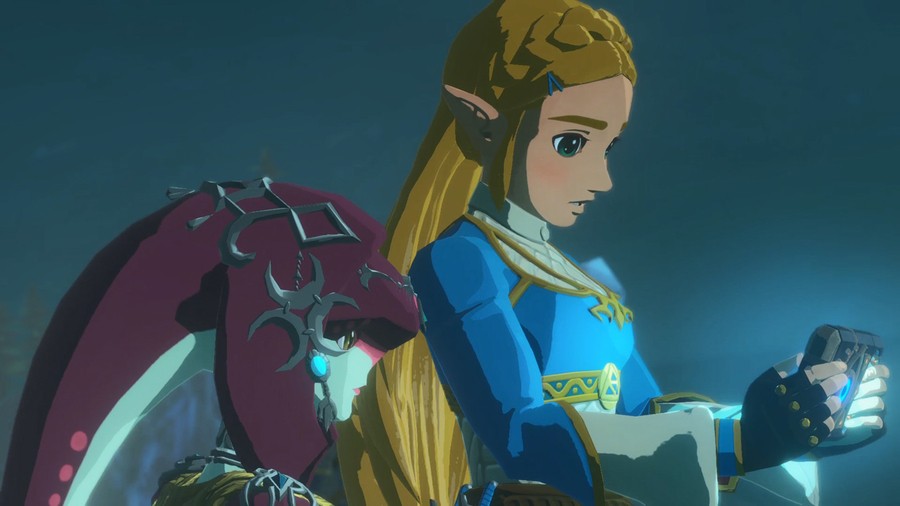 'I can't believe this game has an update already,' Zelda said, looking deeply into her customised Nintendo Switch'