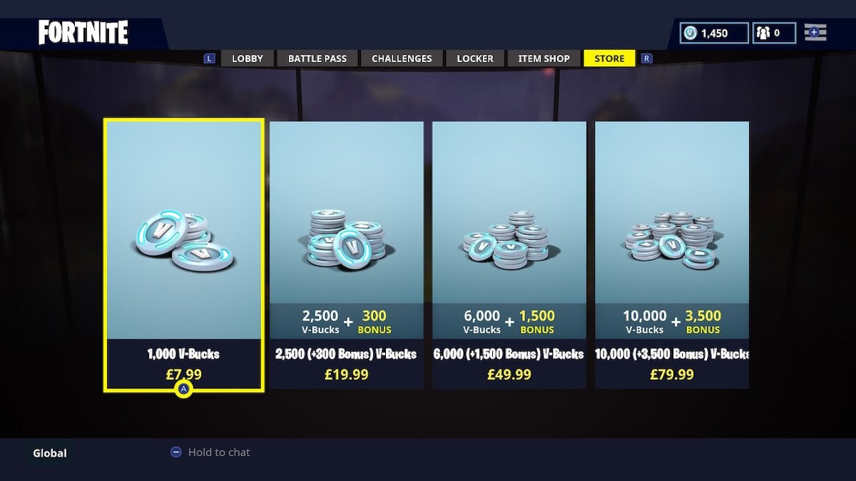 Fortnite V-Bucks PS4 Compare Prices