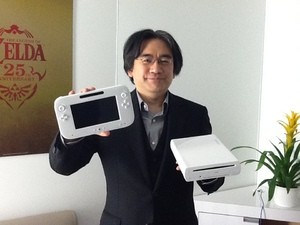 Iwata with Nintendo's latest... what?