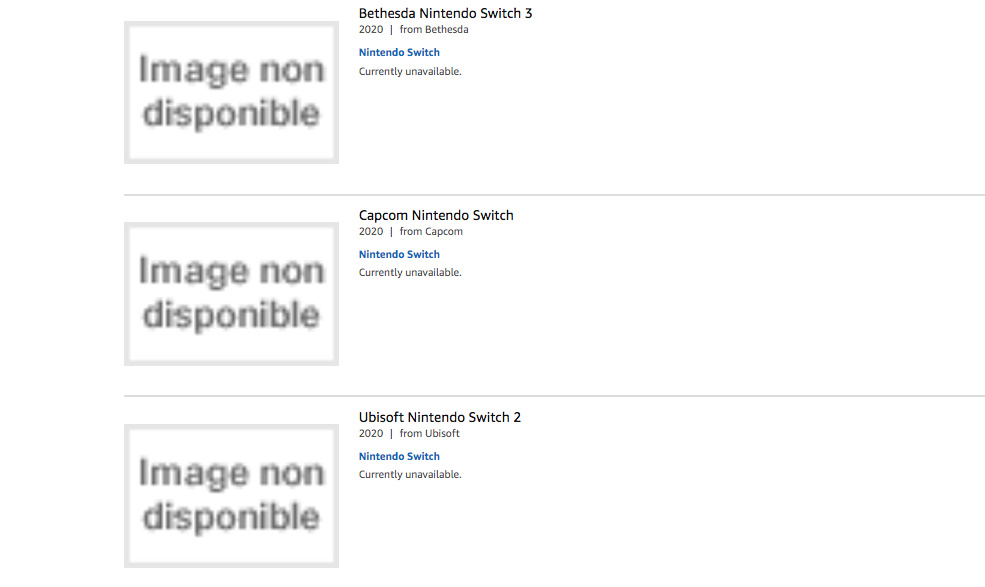 Here's how the Amazon France listings appear at present...