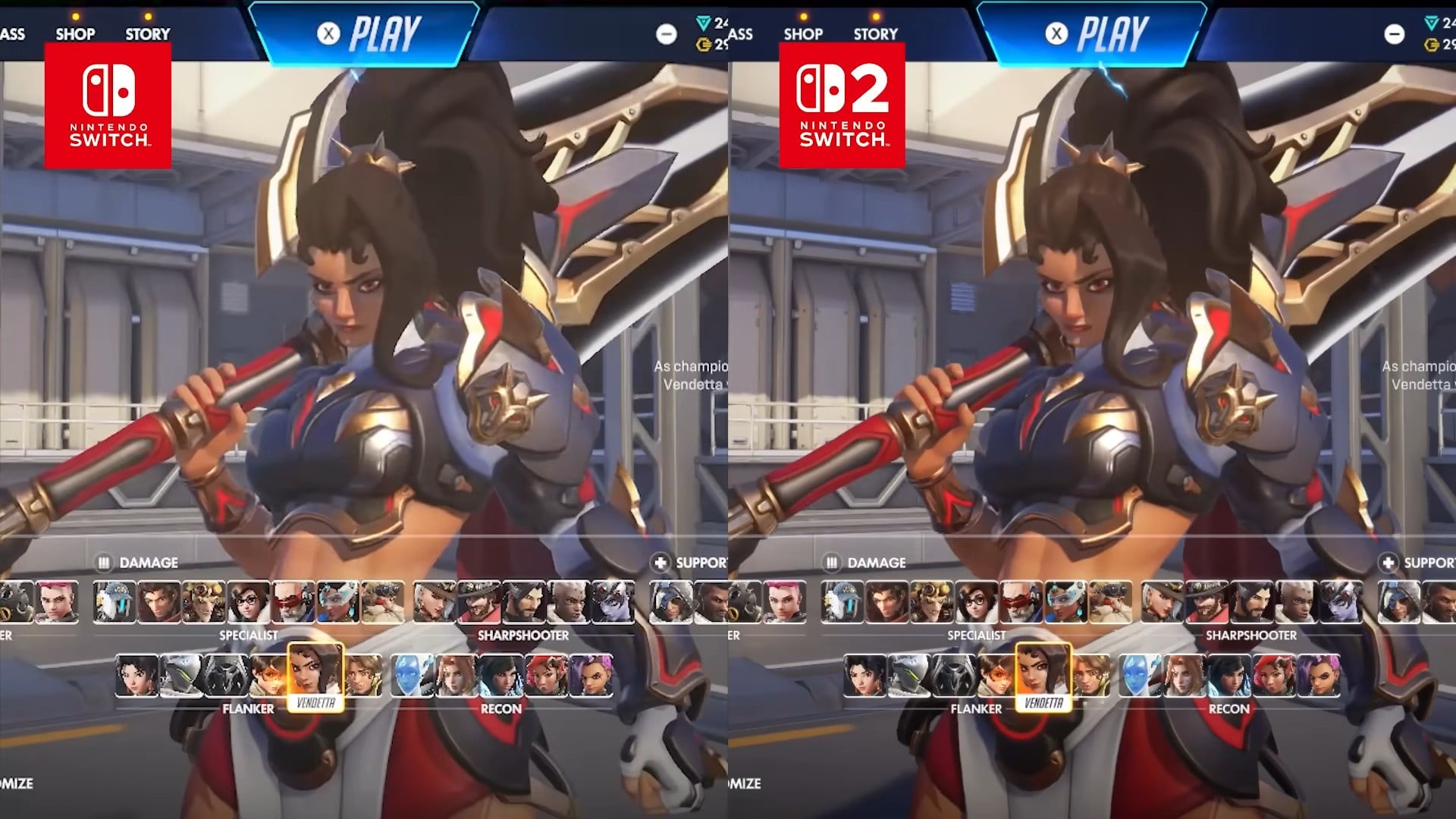 Video: Overwatch Official Side-By-Side Comparison (Switch 1 & 2)