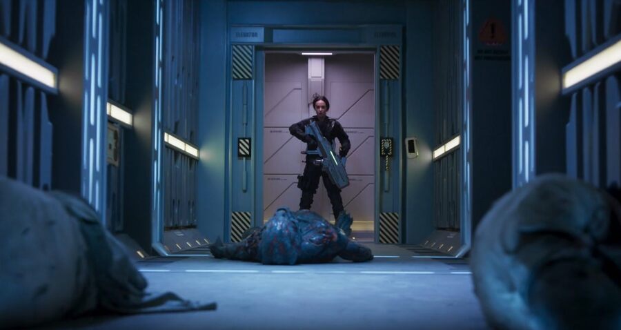 A still from 2019's direct-to-video Doom: Annihilation, which is the closest we've gotten to a female Slayer so far