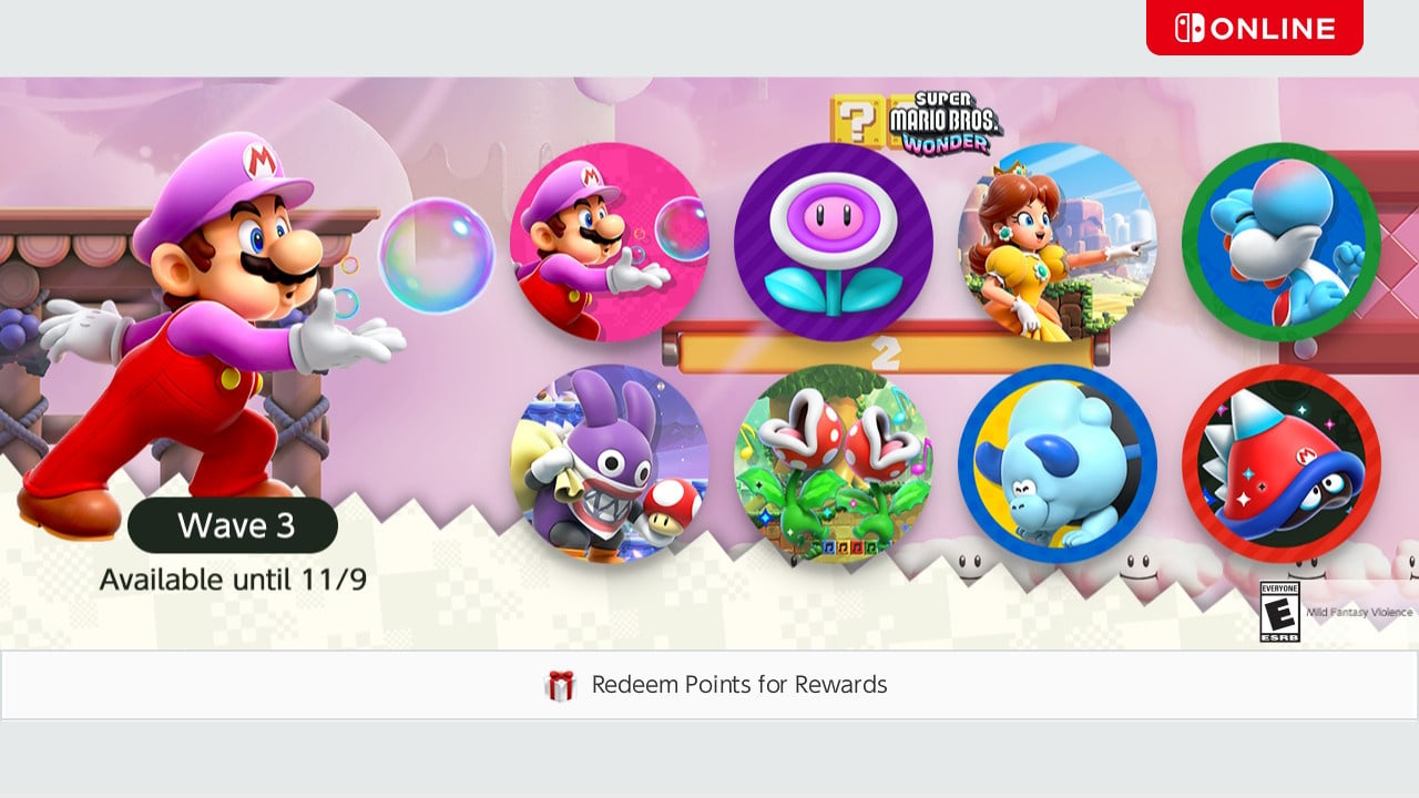 New set of Super Mario Bros. Wonder icons available for Nintendo Switch  Online members