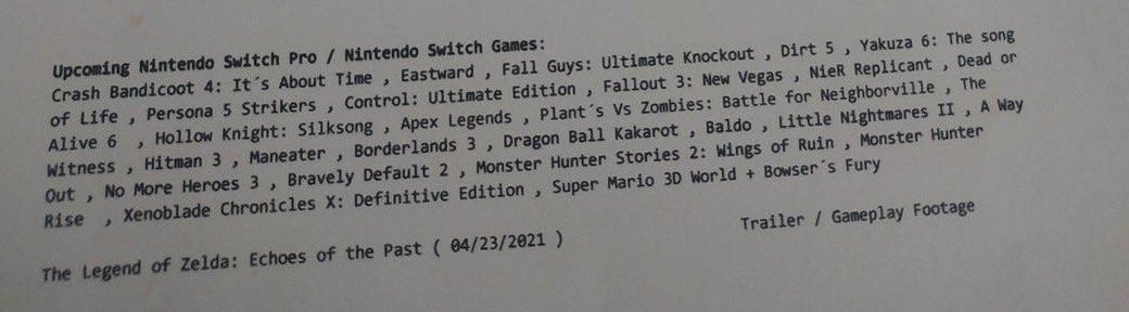 HUGE Nintendo Direct January 2021 LEAK!? Switch Pro, Mario Odyssey 2, and  Breath of the Wild 2!!