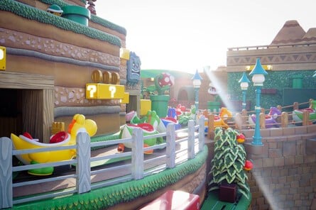 We weren't allowed to take photos on the ride itself, but we hope these help illustrate how chill and lovely Yoshi's Adventure is