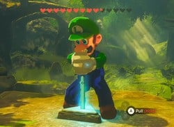 Watch Luigi Pull The Master Sword In The Legend Of Zelda: Breath Of The Wild