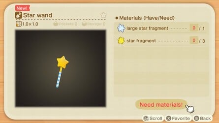 Star Wand Recipe Animal Crossing New Horizons