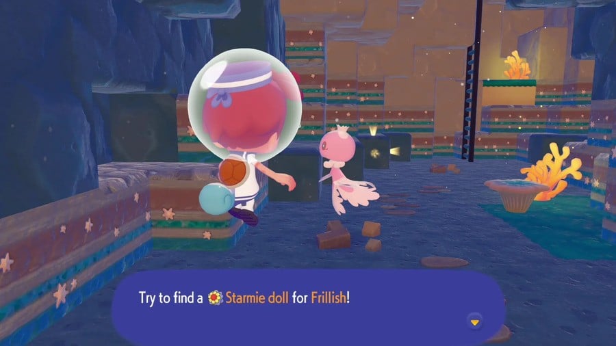 Finding the Starmie Doll with Frillish in Pokémon Pokopia's Bubbly Basin