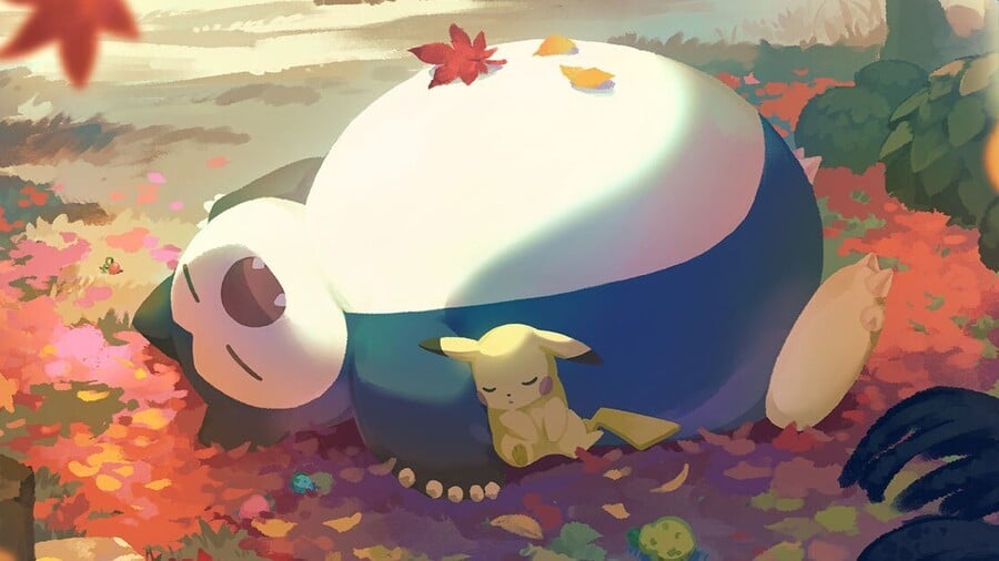 Pokémon Sleep Fall Event Snorlax and Pikachu