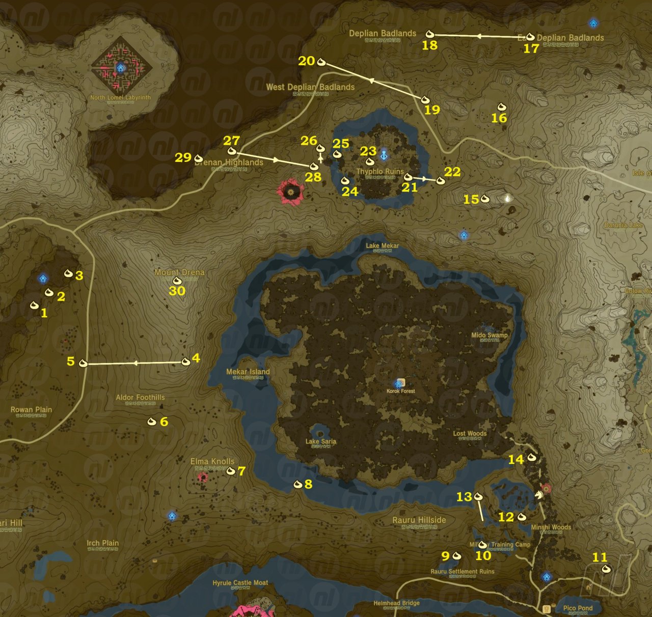 BotW, Great Plateau Map & Koroks Location Guide