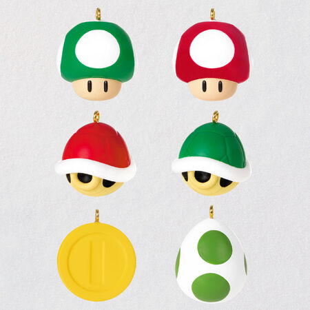 Miniature Super Mario Items Keepsake Ornament Set