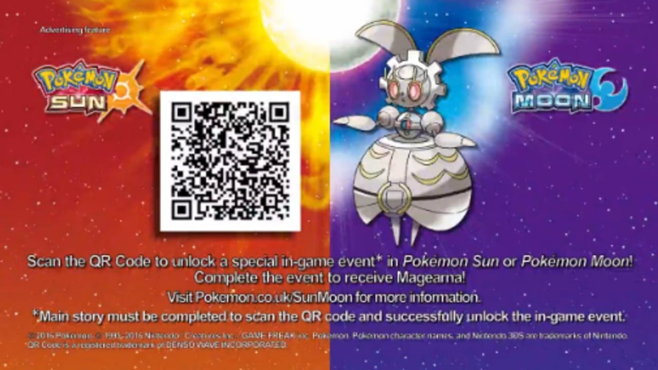 The PAL Magearna QR Code is Now Available for Pokémon Sun and Moon