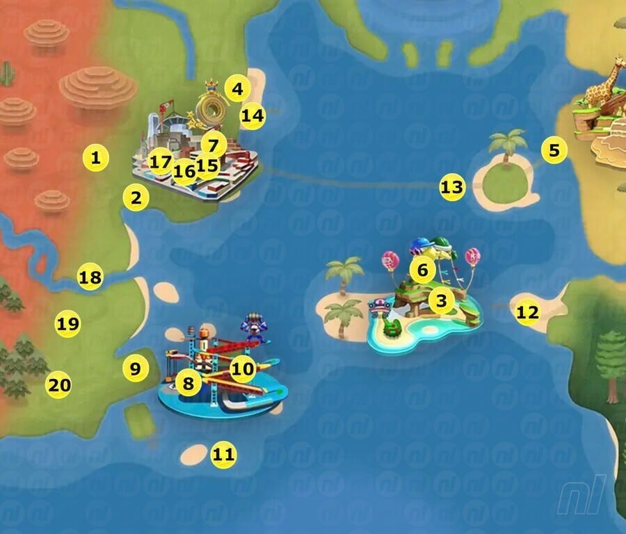South Sea Region Map Peach Medallions Mario Kart World
