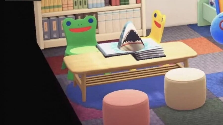 The Froggy Chair as first introduced in the Animal Crossing Update 2.0 Direct announcement