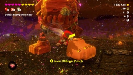 Donkey Kong Bananza Stompenclomper Canyon Layer Boss