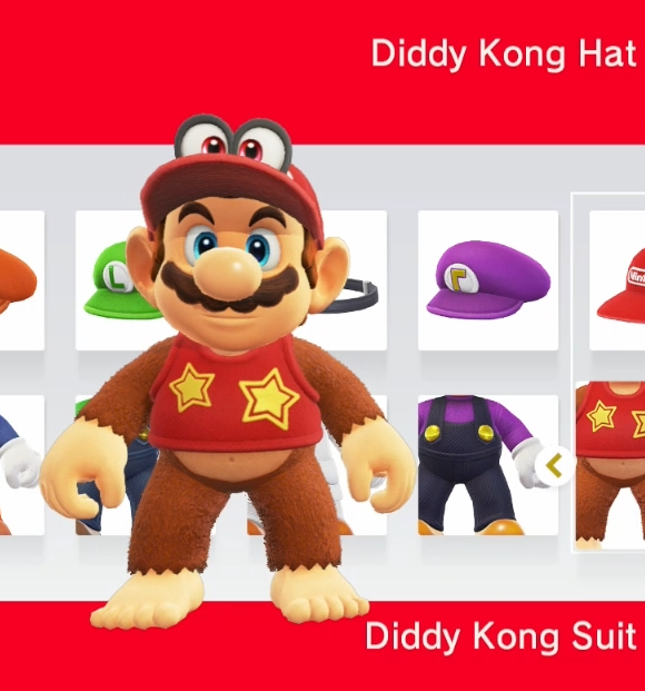 For whatever reason, Mario's Diddy Kong costume from Odyssey just popp...