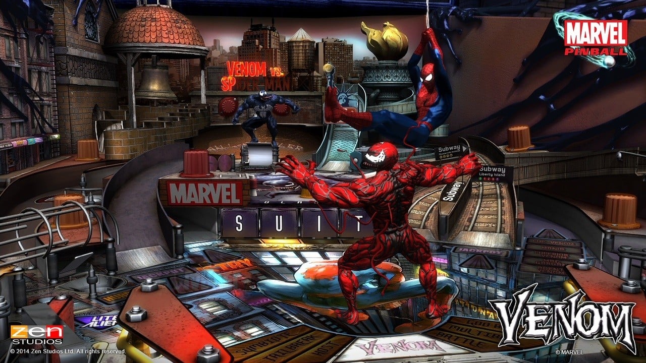 Spidey的弓箭毒液正在Zen Pinball 2接收自己的桌子2