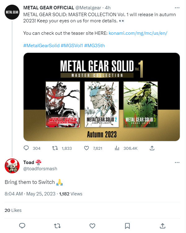 METAL GEAR SOLID: MASTER COLLECTION Vol. 1 for Nintendo Switch - Nintendo  Official Site