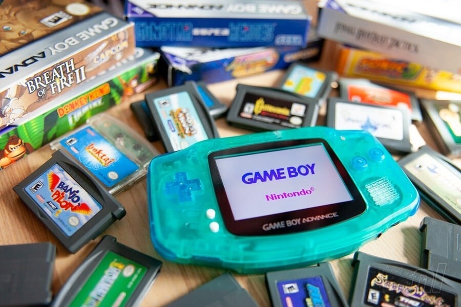 Our pictured GBA has a fancy screen mod, think of it as a GBA 'OLED Model'