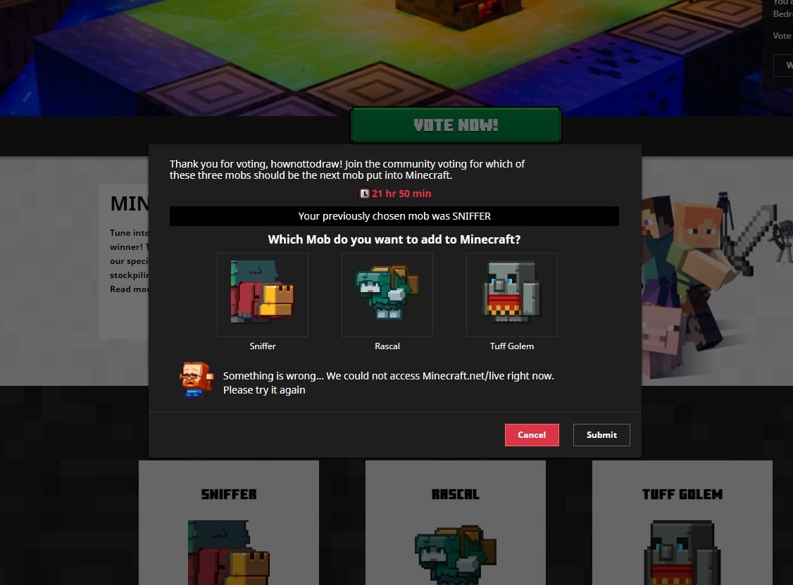 Minecraft Live: Vote For The Dweller 