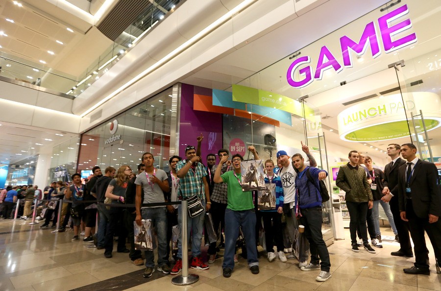 Fans queue outside GAME Westfield Stratford City