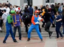 Super Mario Gangnam Style Flash Mob's Got Some Moves