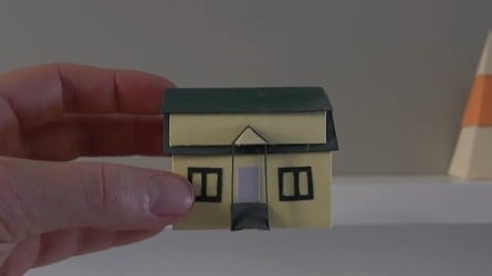 Lukas and Annie's house in Halifax is full of crafts that they have made, including a tiny model of the house itself