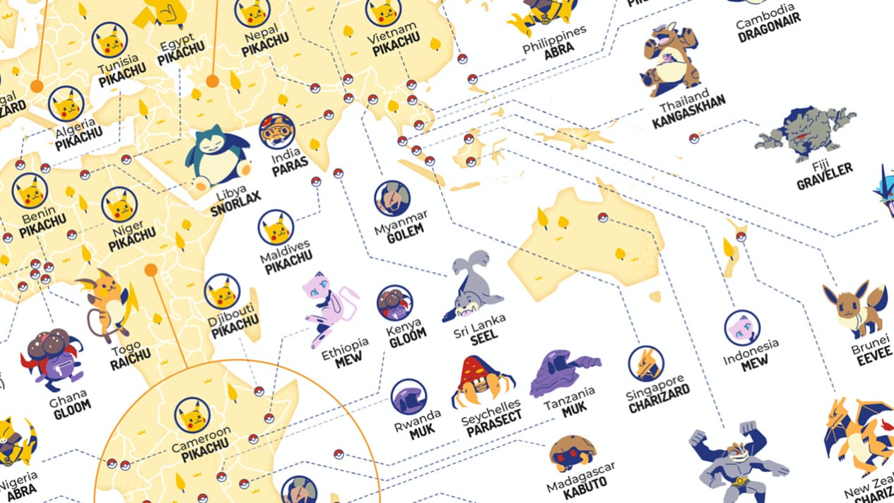 Random: New Study Uncovers The Most Popular Pokémon By Country