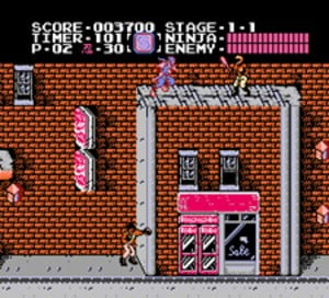 Ninja action in Ninja Gaiden.