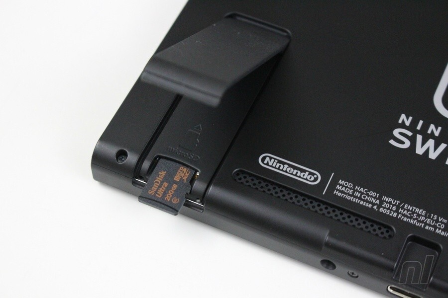 Nintendo Switch micro SD card slot