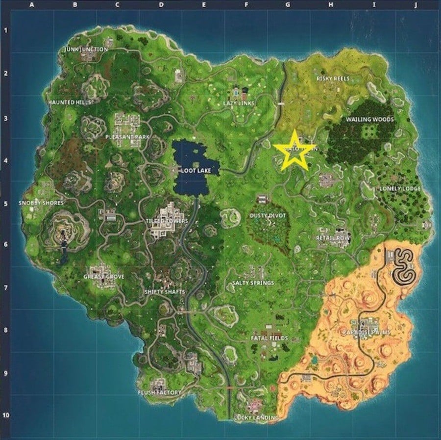 Risky Hills Fortnite Fortnite Risky Reels Treasure Map Location Guide Nintendo Life