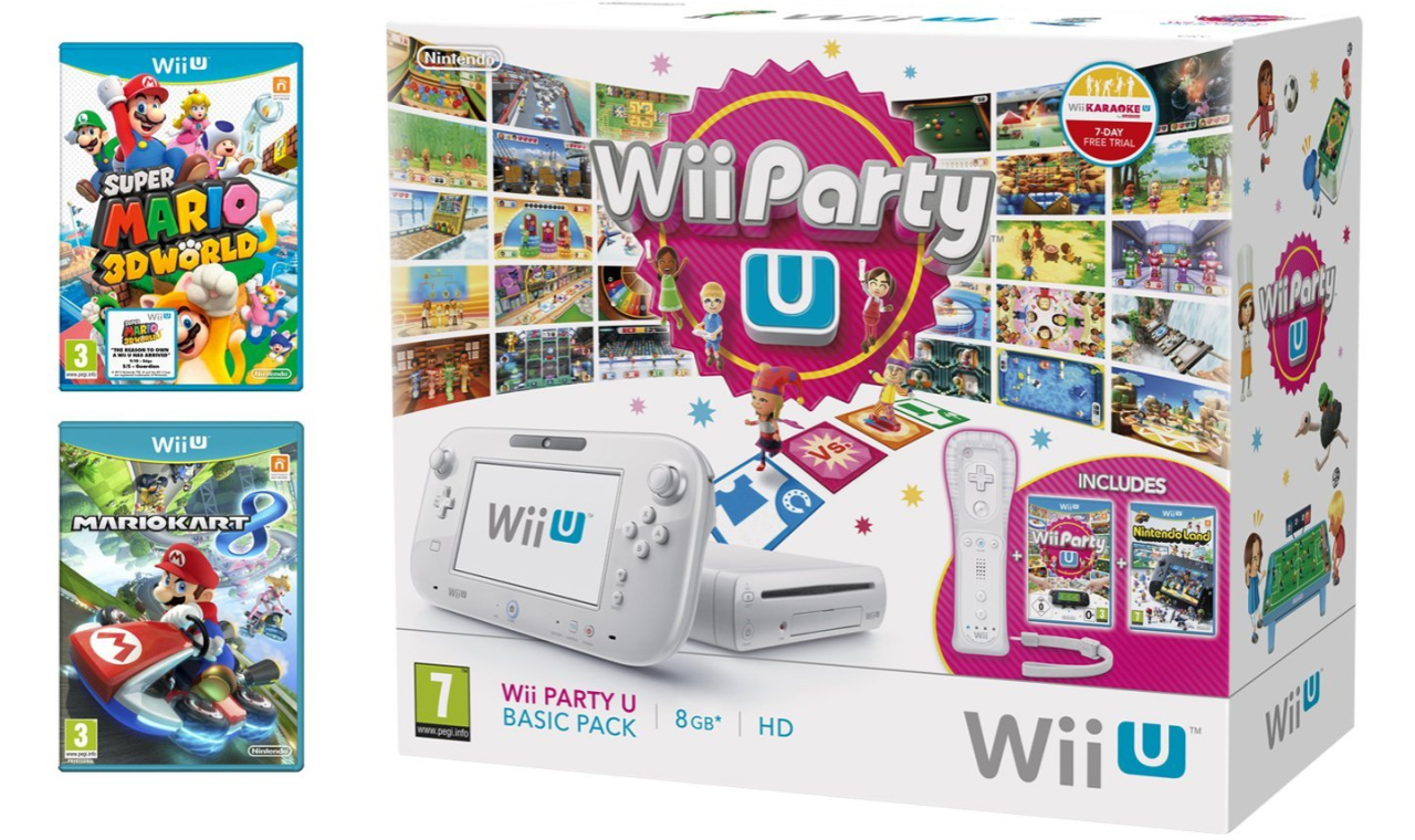 Refurbished: Wii U Deluxe Set 8GB White With Super Mario 3D World And Nintendo  Land 