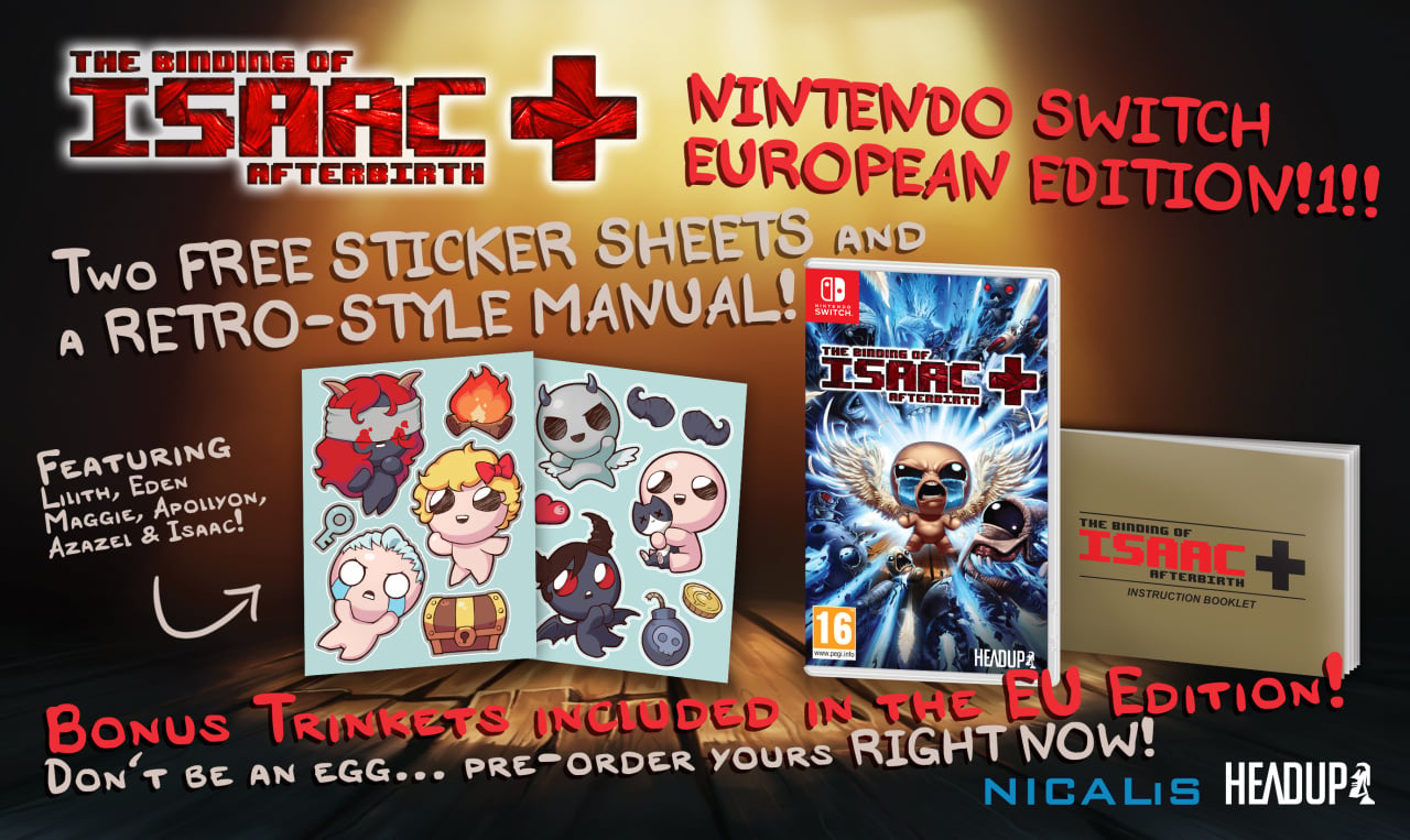 The Binding of Isaac: Afterbirth+ Switch retail release confirmed for  Europe