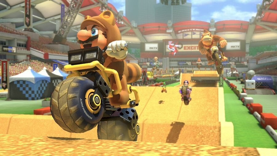 MK8 Scrn Excite Bike Tanuki Mario