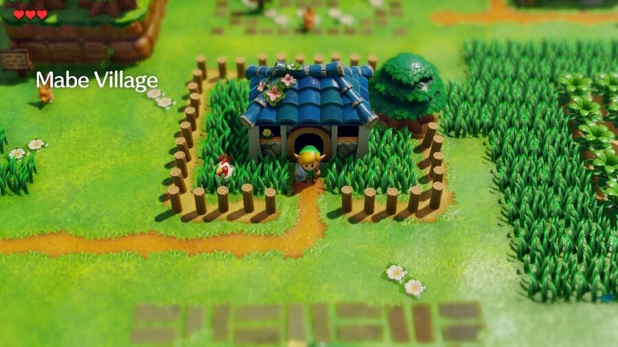 Link steps outside of Marin's house