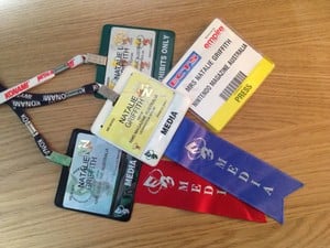 A selection of Nat's impressive collection of lanyards