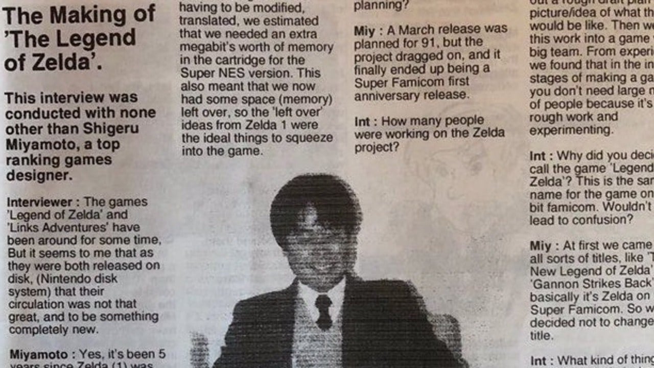 Forgotten Interview With Miyamoto Sheds Light On A Classic Zelda