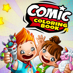 Comic Coloring Book Cover