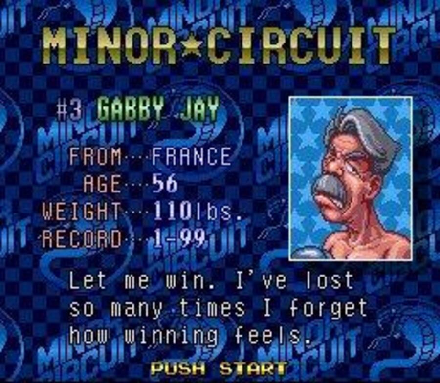 His only victory was against Glass Joe!